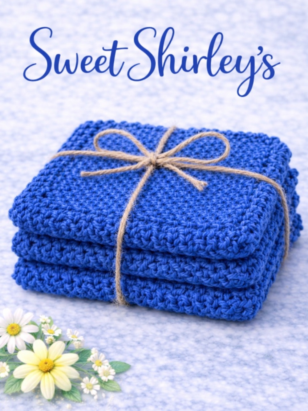 Bundle of 3 “Electric Blue” Dish Cloths
